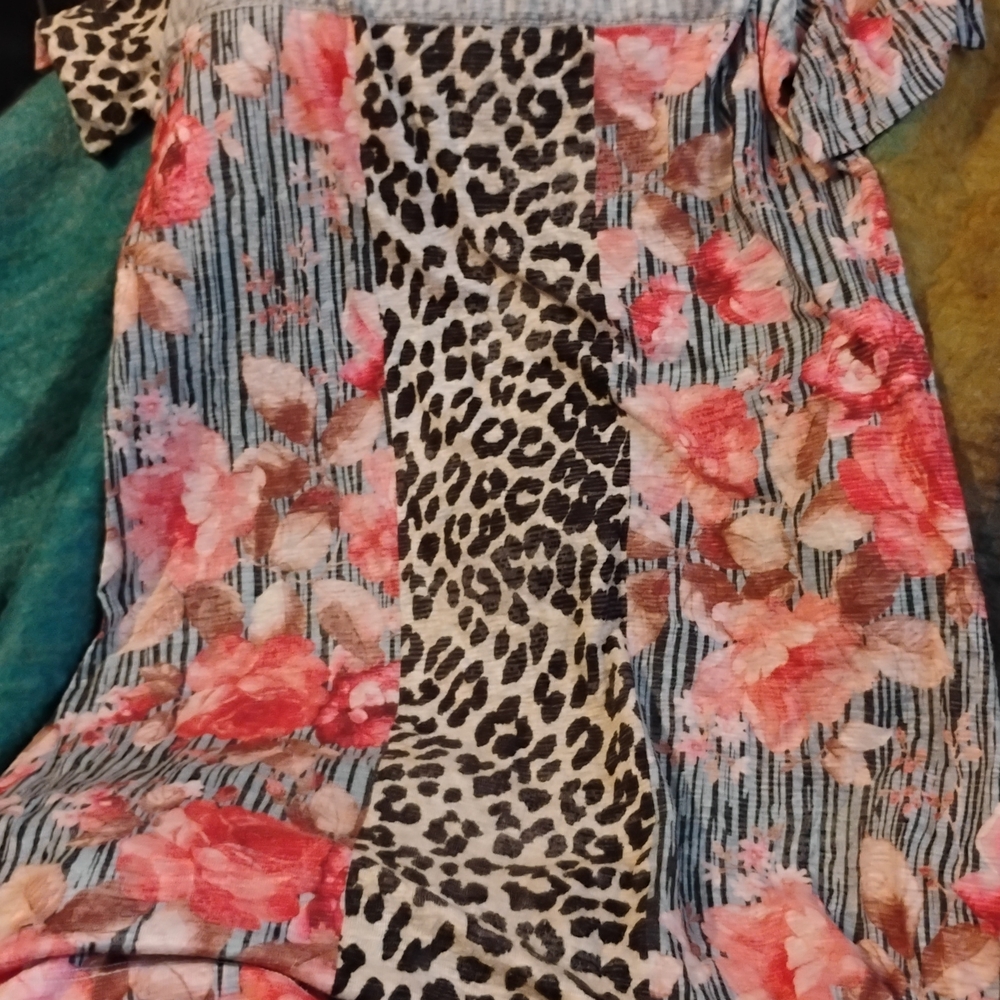 David Cline Pink and Black Floral Dress